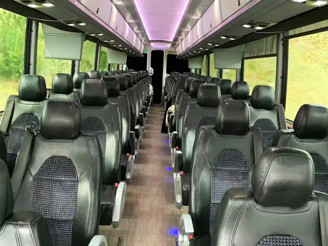 Roomy interior of the tour coach