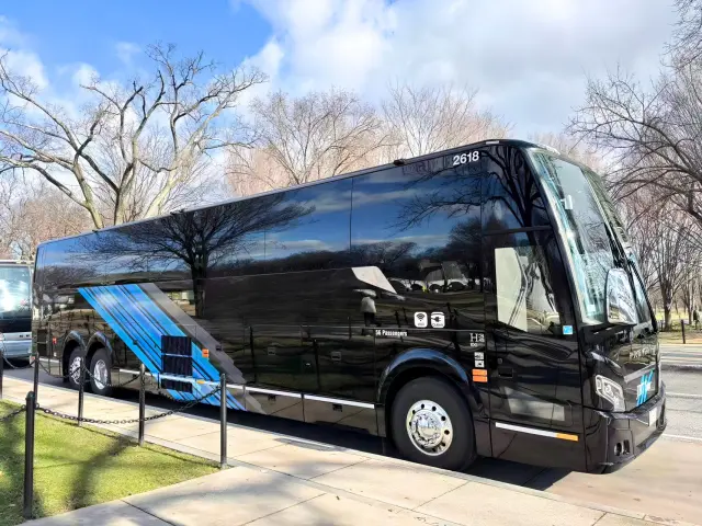 Exterior of the tour coach