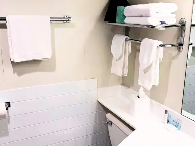 Clean bathroom at the Buffalo-area hotel