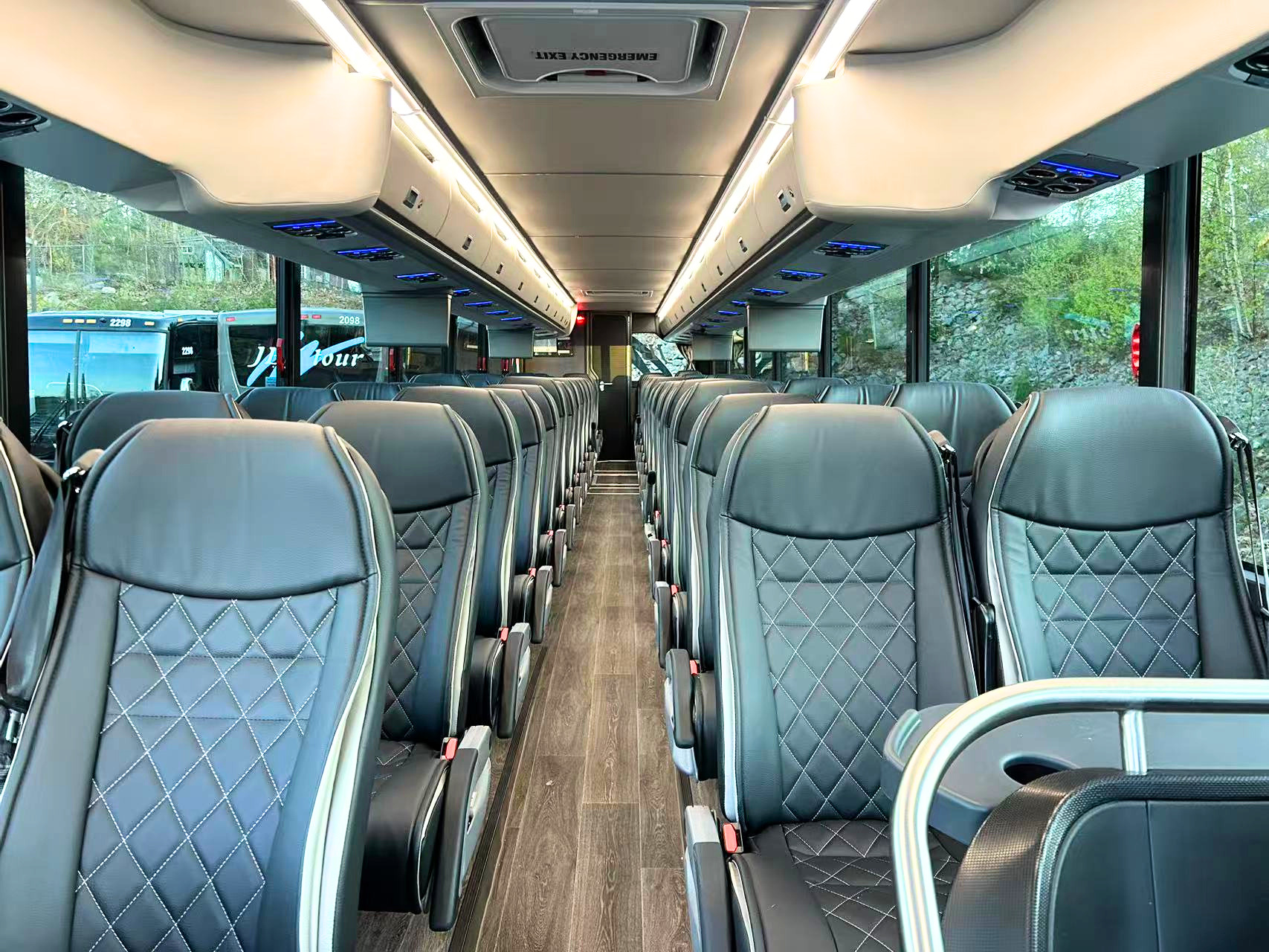 Interior of the comfortable tour coach