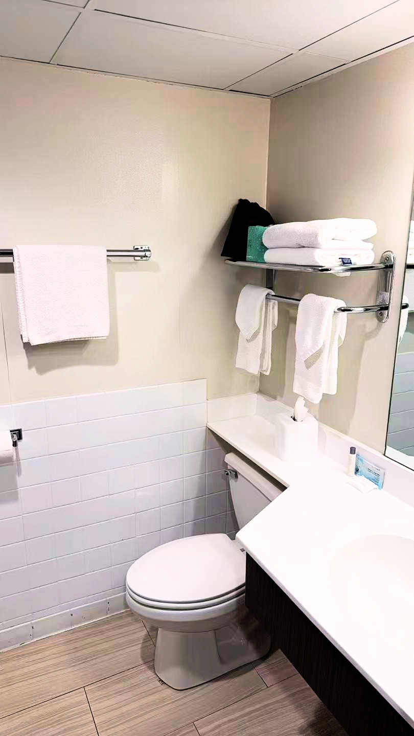 Clean bathroom at the Buffalo-area hotel
